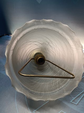 Lampada da soffitto vintage, a goccia, in metallo dorato e vetro
