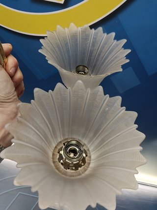 Plafón, lampada da parete, vetro, metallo, vintage