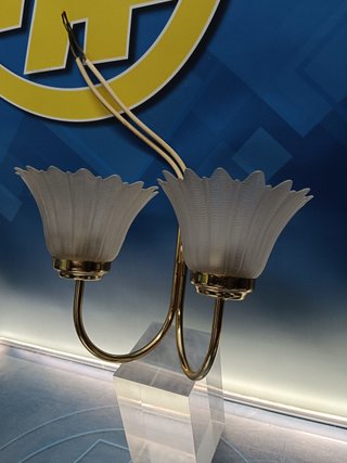 Plafón, lampada da parete, vetro, metallo, vintage