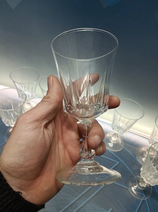 Set di 21 bicchieri di cristallo per champagne e liquori, anni '60