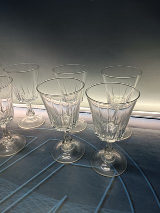 Set di 21 bicchieri di cristallo per champagne e liquori, anni '60
