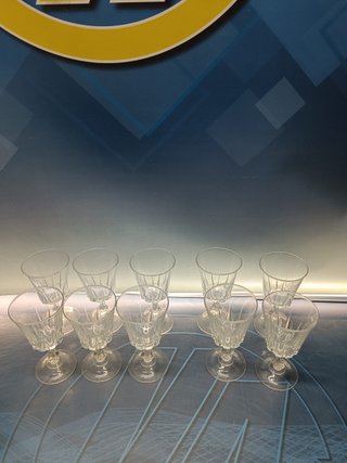 Set di 21 bicchieri di cristallo per champagne e liquori, anni '60
