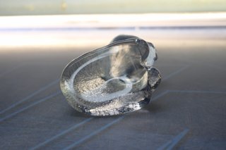 Gato de cristal. Ornamento, portapenne. ¿Kosta Boda? Anni '70.