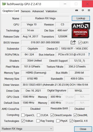 Gráfica GIGABYTE Radeon RX VEGA 56 GAMING OC 8GB