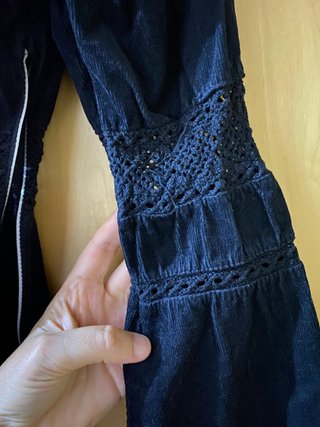 Vestido Zara Boho Pana Fina y Encaje Negro
