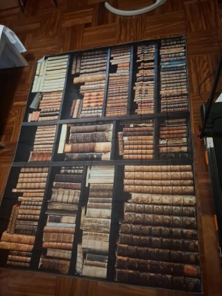 Muro in tela stile vecchia libreria