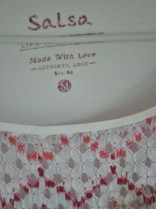 Camiseta Salsa Encaje Rosa Talla M