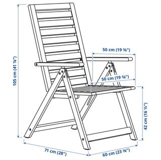 Silla de jardín reclinable de madera