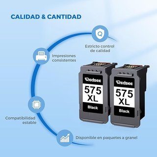 Redsee PG-575XL Tinta 2xNegro Canon Pixma TS3550i