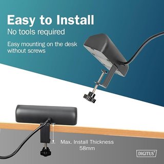 DIGITUS Regleta 3xSchuko 2x USB-A 1x USB-C Negro