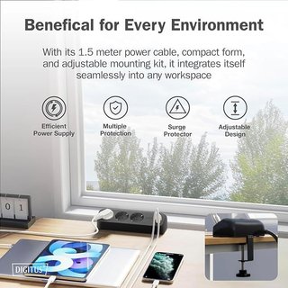 DIGITUS Regleta 3xSchuko 2x USB-A 1x USB-C Negro