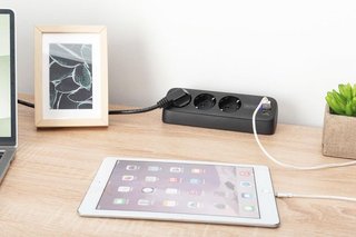 DIGITUS Regleta 3xSchuko 2x USB-A 1x USB-C Negro