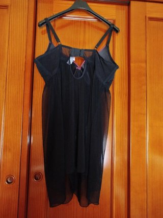 Camisón picardías XXXL negro y morado
