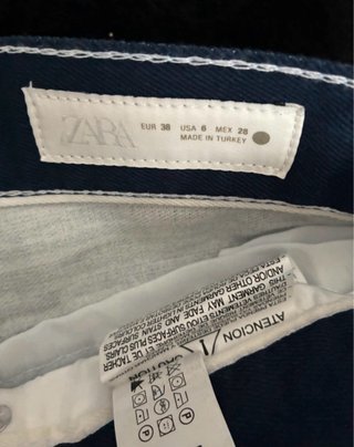 Pantalón Zara rayas azul y blanco T36