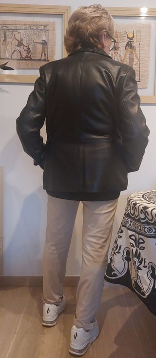 Americana blazer de cuero mujer talla 42 nuevecita