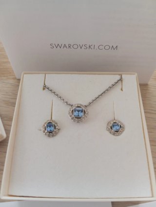 Conjunto Swarovski Collar y Pendientes Azul