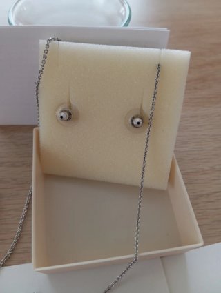 Conjunto Swarovski Collar y Pendientes Azul