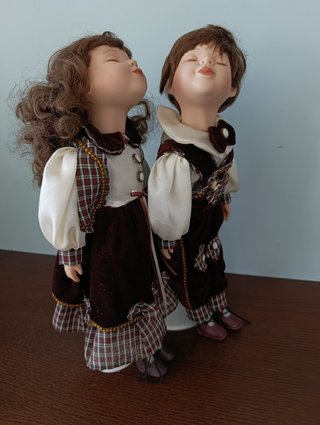 Bambole porcellana vintage bacio