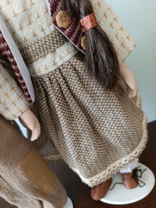 Coppia bambole porcellana vintage stile indiana