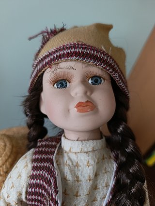 Coppia bambole porcellana vintage stile indiana