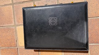Maletín ejecutivo Loewe piel negra vintage