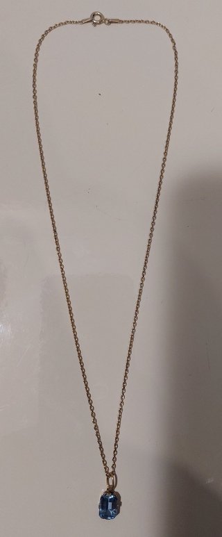 Colgante vintage de oro y aguamarina S.M. de 1950