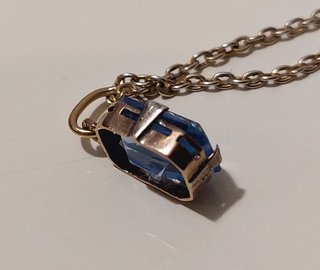 Colgante vintage de oro y aguamarina S.M. de 1950