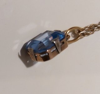 Colgante vintage de oro y aguamarina S.M. de 1950