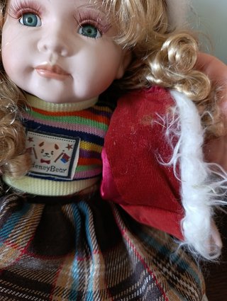 Bambola vintage porcellana capelli biondi