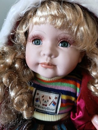 Bambola vintage porcellana capelli biondi