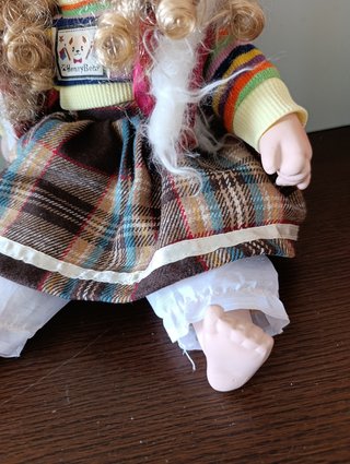 Bambola vintage porcellana capelli biondi