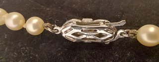 Collar antiguo de 92 perlas de 1950, b. oro y pied