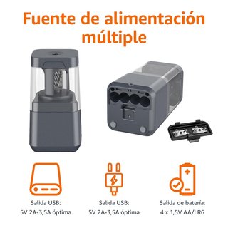 Amazon Basics Sacapuntas eléctrico portátil, hoja en espiral