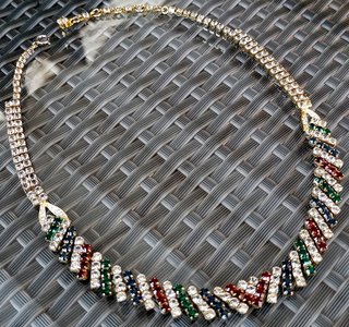 Collar vintage Swarovski de 1950 chapado oro antig