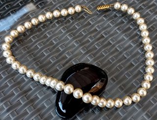 Collar antiguo 1960 de perlas y oro de Majorica