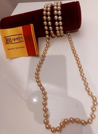 Collar vintage de 1970 perlas Majorica 8mm y 120cm
