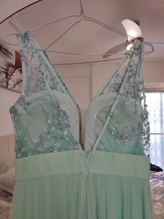 Vestido verde agua usado una vez