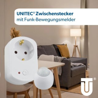 Enchufe inalámbrico para detector de movimiento, color blanco