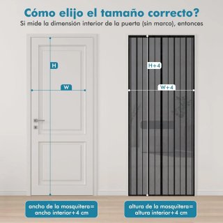 Sekey 80x205 cm Cortina Magnética de Puerta a Prueba de Mosquito para Puertas de Madera