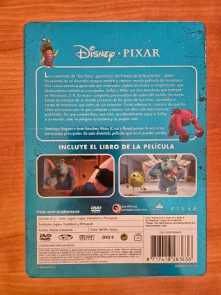 Película Monstruos S.A. DVD + Libro Colección.