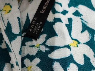 Vestido floral verde y blanco