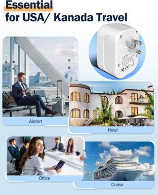 Adaptador Enchufe USA a Europa