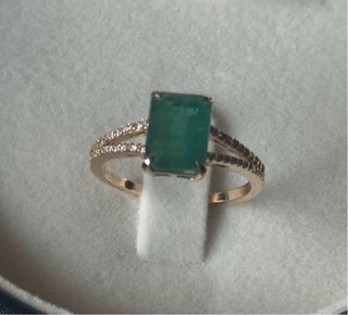 Anillo Oro Esmeralda 14k