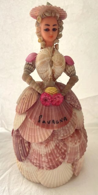 Bambola Conchiglie Vintage Souvenir Lavagna