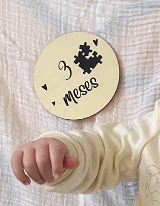 Placas cumplemes bebé madera