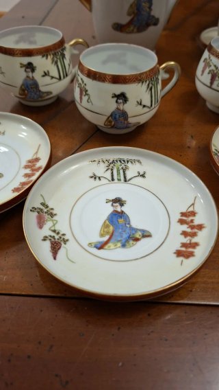Juego de café chino porcelana Falta una taza