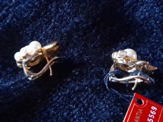 Pendientes Oro 18k Perlas y Circonitas
