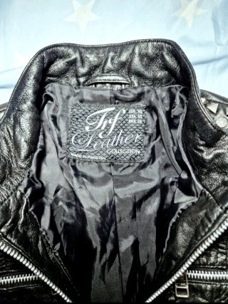 Cazadora Biker Piel Zara TRF Tachuelas