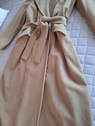 Abrigo lana cachemir camel