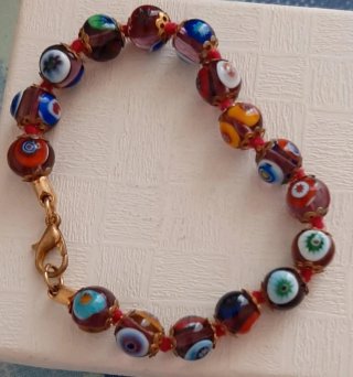 Bracciale perline vetro multicolor